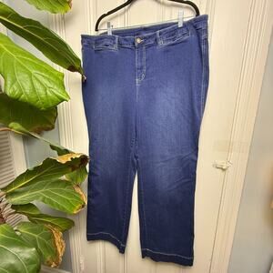Belle Kim Gravel Women's TripleLuxe Denim Mini Pocket Trouser Jeans 22W NWOT